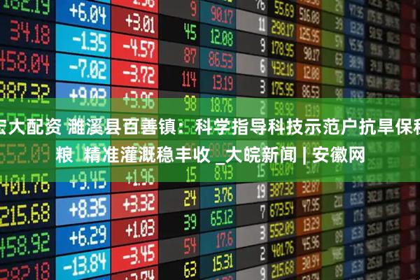宏大配资 濉溪县百善镇：科学指导科技示范户抗旱保秋粮  精准灌溉稳丰收 _大皖新闻 | 安徽网